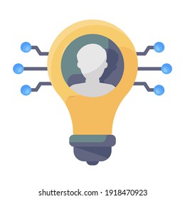 
Ein Symbol für kreative Person im flachen Design 