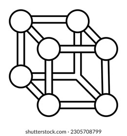 Ein Icon-Design des Kristallgitters 