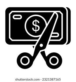 Un diseño de icono del precio de recorte