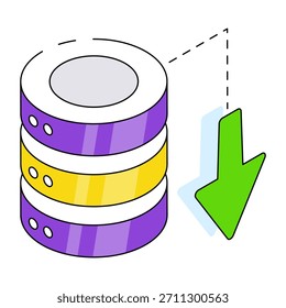 Un diseño de icono de Descarga de base de datos 