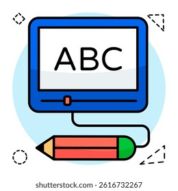 An icon design of digital writing