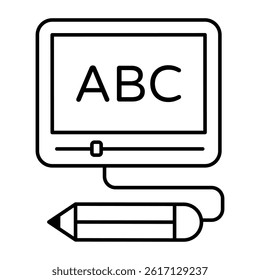 An icon design of digital writing