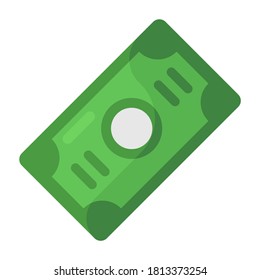 Ein Icon-Design der Dollar-Banknote, bearbeitbare flache Vektorgrafik 