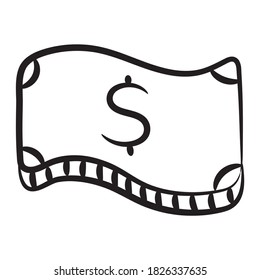 An icon design of dollar banknote, editable line vector 