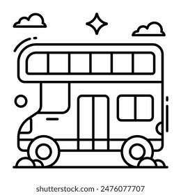 Un diseño de icono de autobús de dos pisos