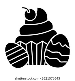 An icon design of easter cupcake