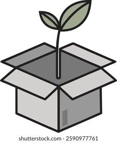 An icon design of eco package Pro Vector
