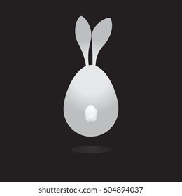 icon design egg-Bunny pattern elements isolated on black background