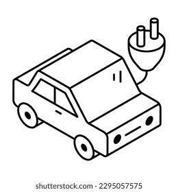 An icon design of electric car 
