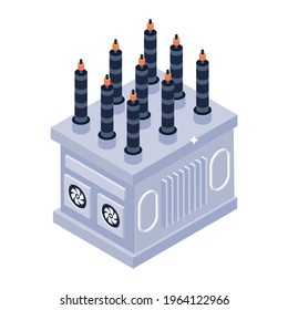 An icon design of electric transformer, editable vector 