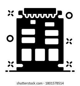 Un diseño de icono de la tarjeta madre electrónica, hardware de computadora 