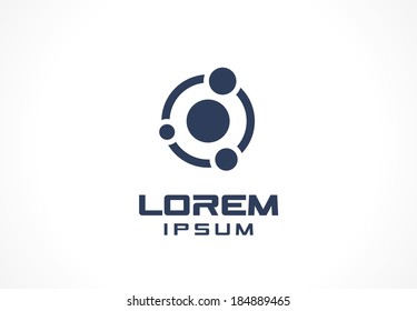 Icon Design Element. Abstract Logo Idea For Business Company.  Orbit, Connect, Communication, Technology, Science And Medical Concepts For Corporate Identity Template. Stock Illustration. Vector