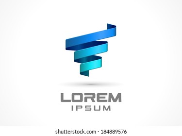 Icon design element. Abstract logo idea for business company.  Spiral, spring, technology, growth and medical concepts. Pictogram for corporate identity template. Stock Illustration (Vector)