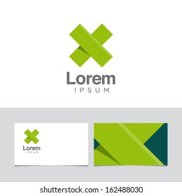 Icon design element with business card template 