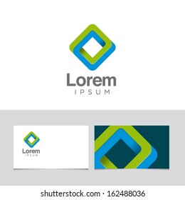 Icon design element with business card template 