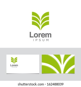 Icon design element with business card template 