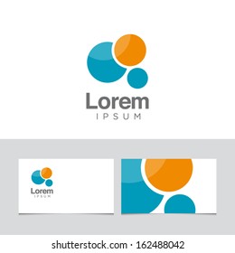 Icon design element with business card template 