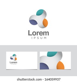 Icon design element with business card template 