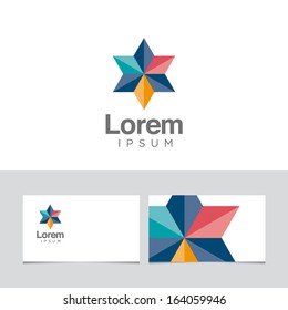 Icon design element with business card template 