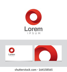 Icon design element with business card template 