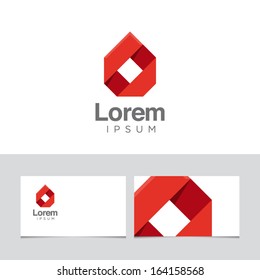 Icon design element with business card template 