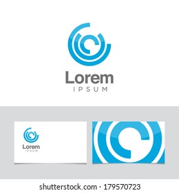 Icon design element with business card template 