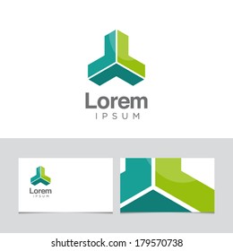 Icon design element with business card template 