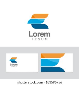 Icon design element with business card template 