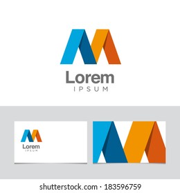 Icon design element with business card template 