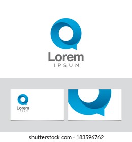 Icon design element with business card template 