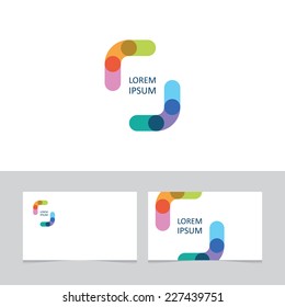 Icon design element with business card template