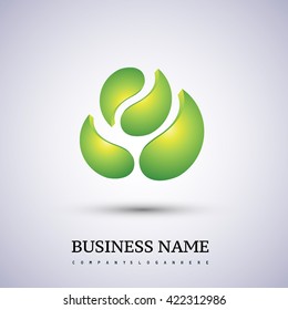 Icon design element with business card template. Beauty and elegant identity ornament. Natural gas business company modern trendy fresh energy abstract symbol design.