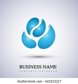 Icon design element with business card template. Beauty and elegant identity ornament. Natural gas business company modern trendy fresh energy abstract symbol design.