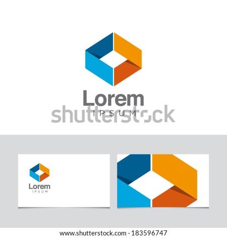 Icon design element with business card template 