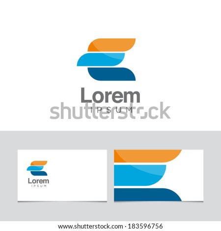 Icon design element with business card template 