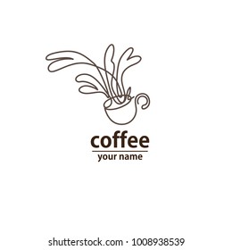 icon design element coffee or tea pack, line art