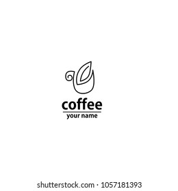 icon design element coffee or tea pack, line art