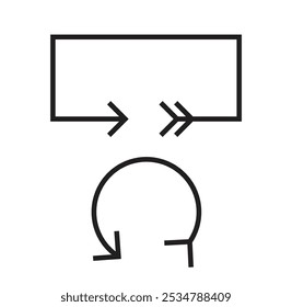 Icon design element line stroke arrow with blank background