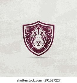 Icon design element with lion head