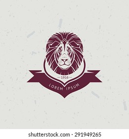 Icon design element with lion head