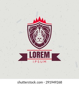 Icon design element with lion head