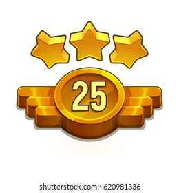 Icon of design elements for app, game development, interface. Golden achievement. Vector illustration.