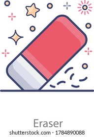 An icon design of eraser, vector in trendy editable style 