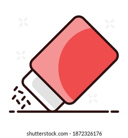 An icon design of eraser, vector in trendy editable style 