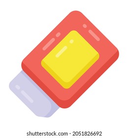 An icon design of eraser, vector in trendy editable style 