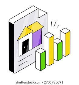 Ein Symboldesign des Immobilienberichts 