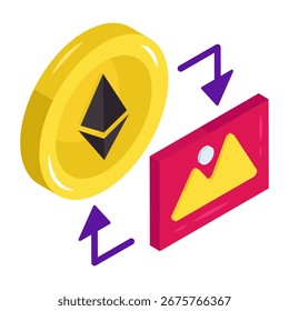 Un diseño de icono de intercambio de ethereum
