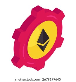 Um design de ícone da configuração do ethereum