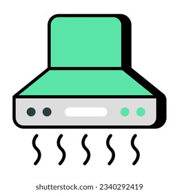 Un diseño de icono del capó del extractor 