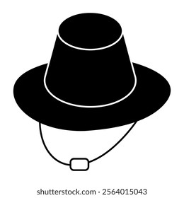 An icon design of farmer hat, headwear accessory